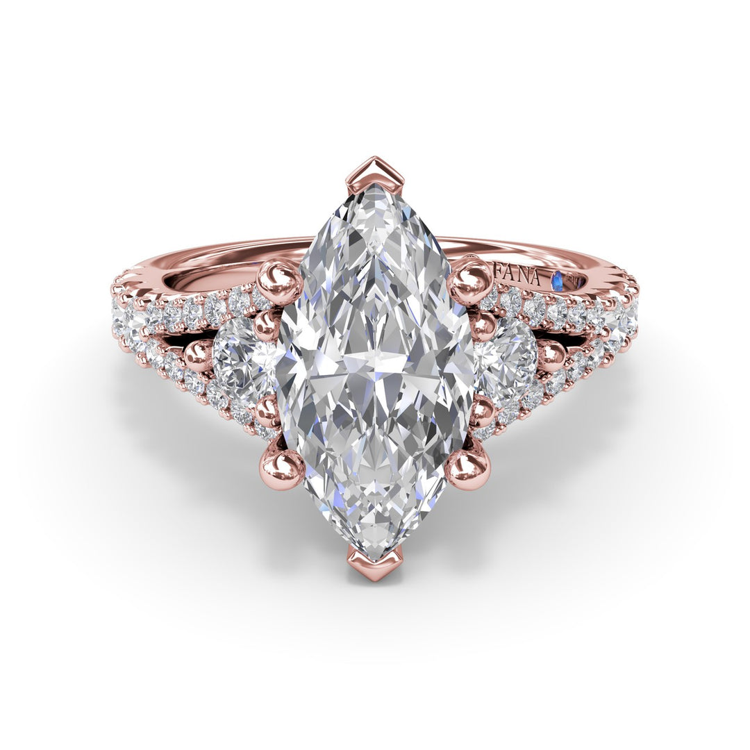 Split Shank Marquise Diamond Engagement Ring