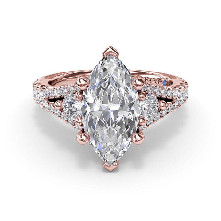 Split Shank Marquise Diamond Engagement Ring