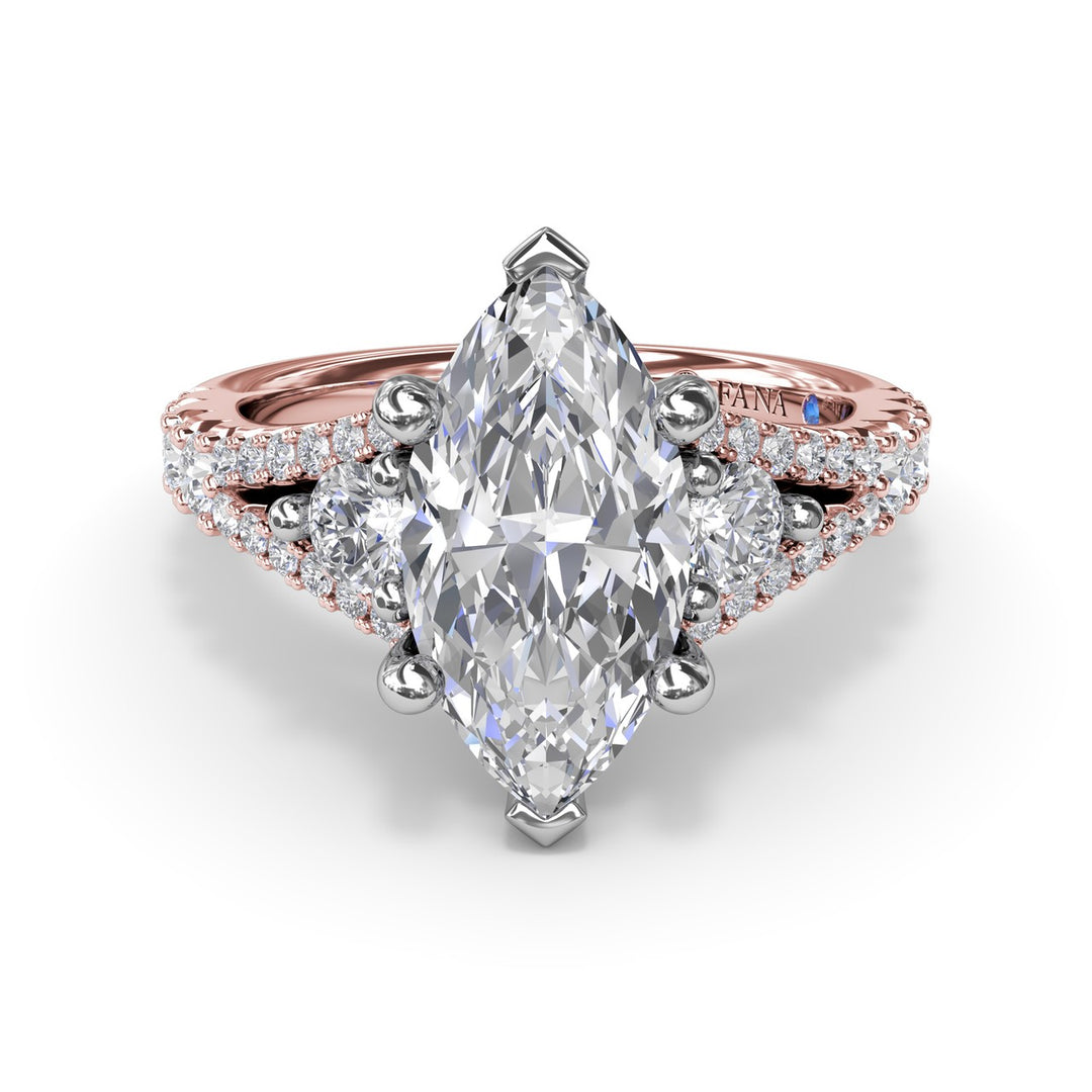 Split Shank Marquise Diamond Engagement Ring