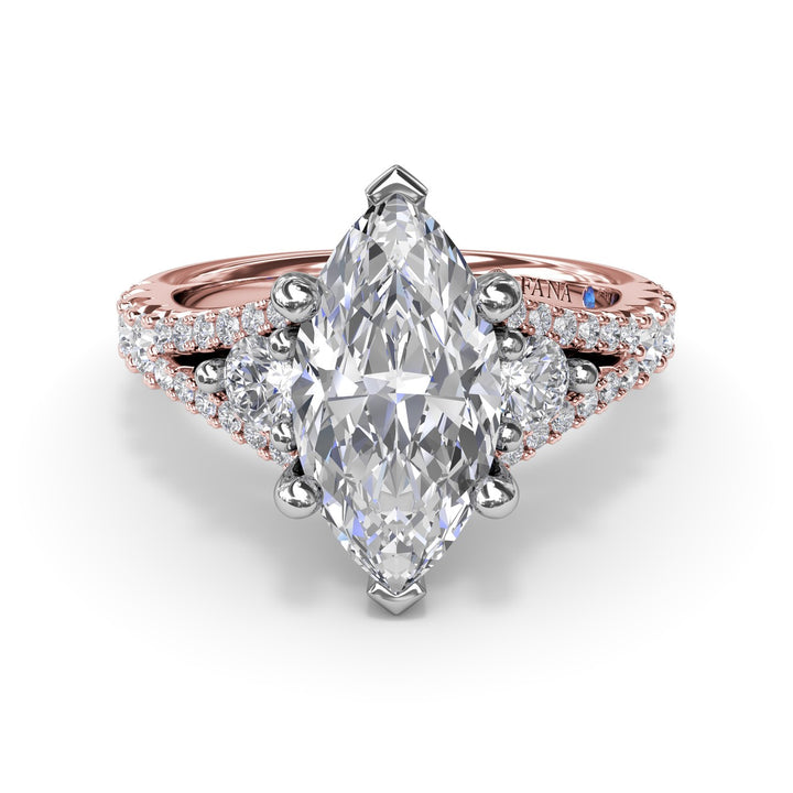 Split Shank Marquise Diamond Engagement Ring