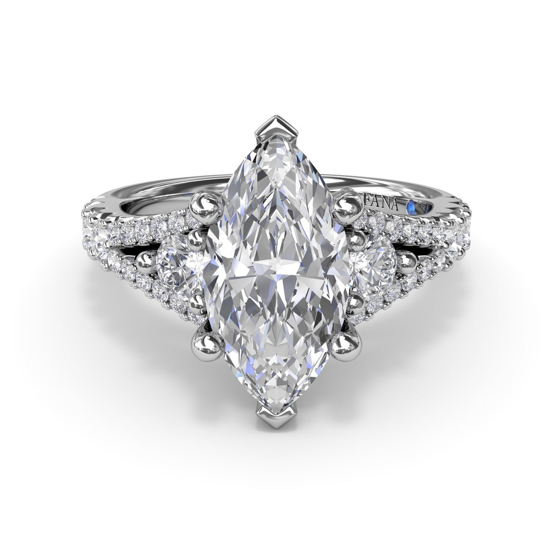 Split Shank Marquise Diamond Engagement Ring