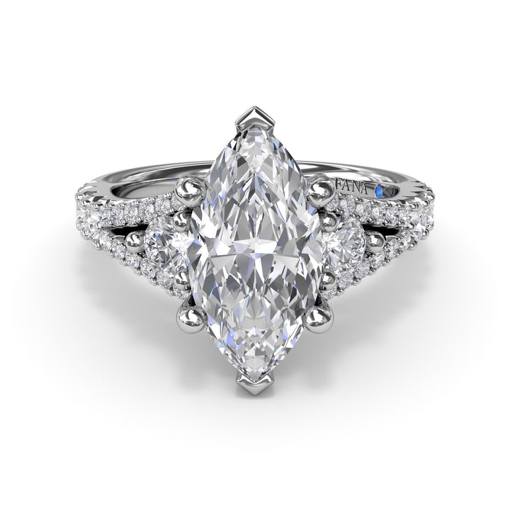 Split Shank Marquise Diamond Engagement Ring