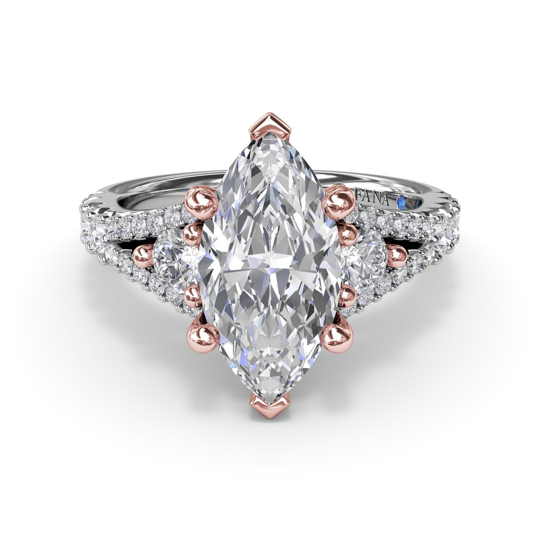 Split Shank Marquise Diamond Engagement Ring