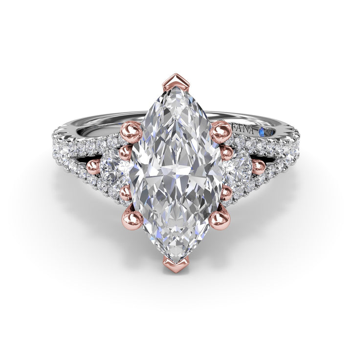 Split Shank Marquise Diamond Engagement Ring