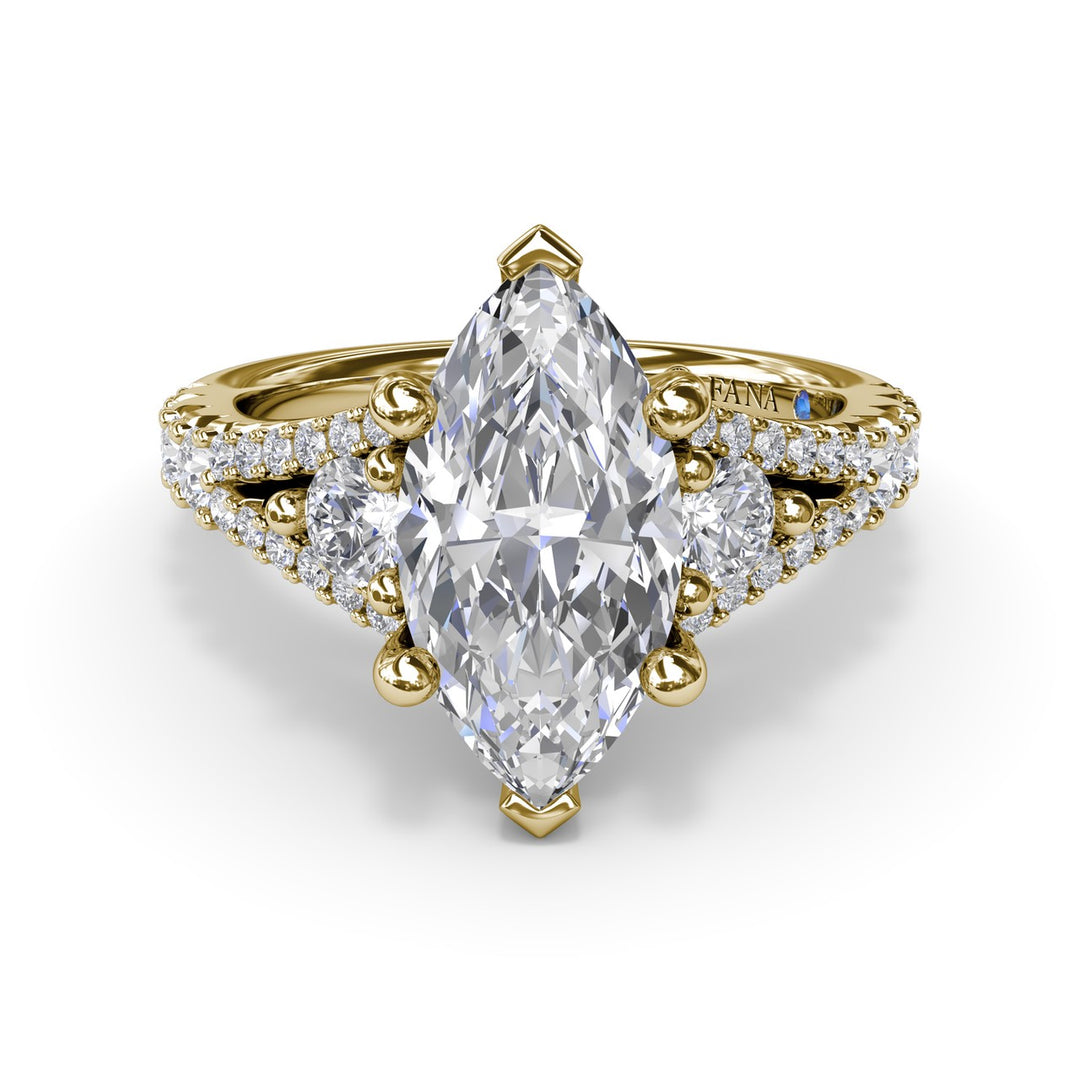 Split Shank Marquise Diamond Engagement Ring