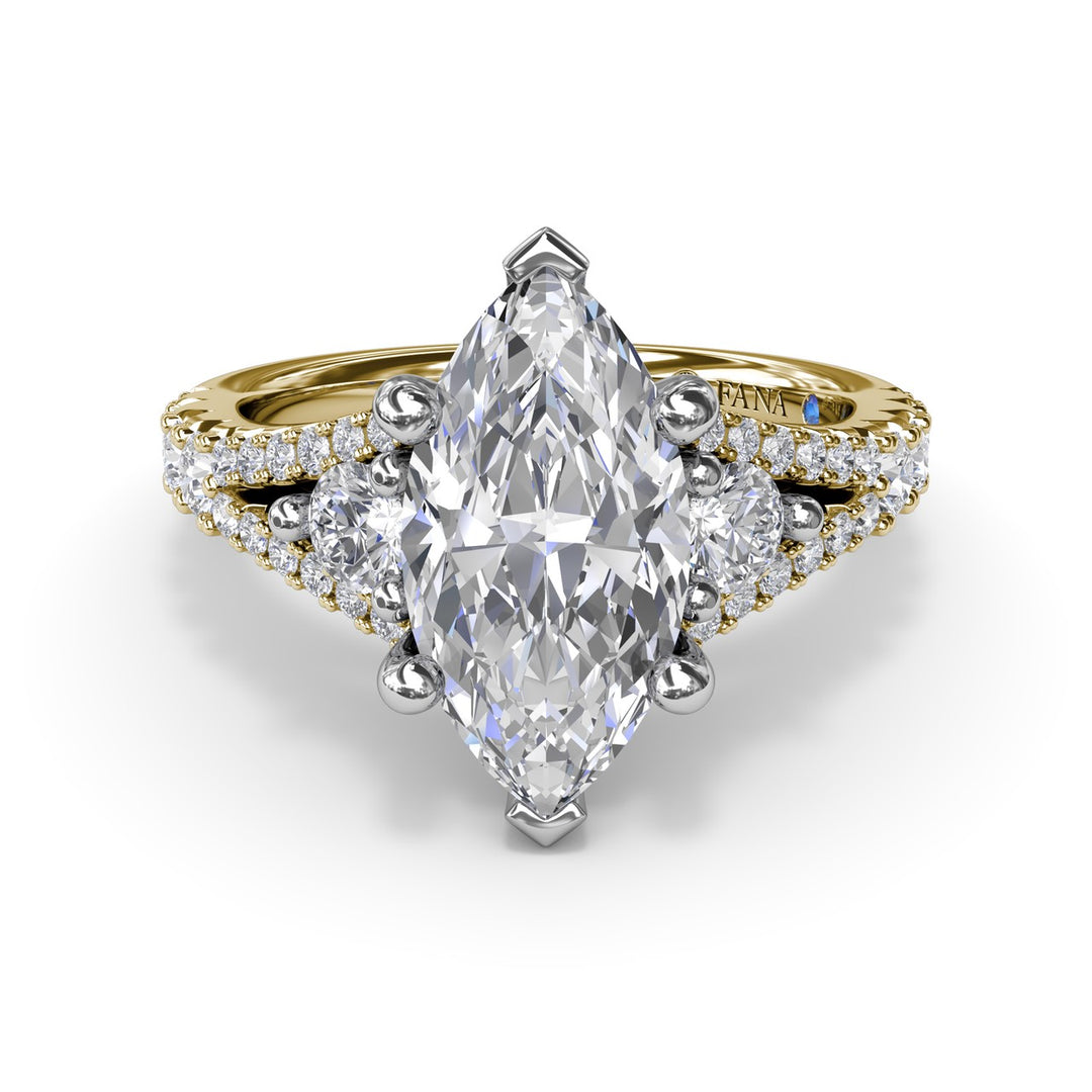 Split Shank Marquise Diamond Engagement Ring