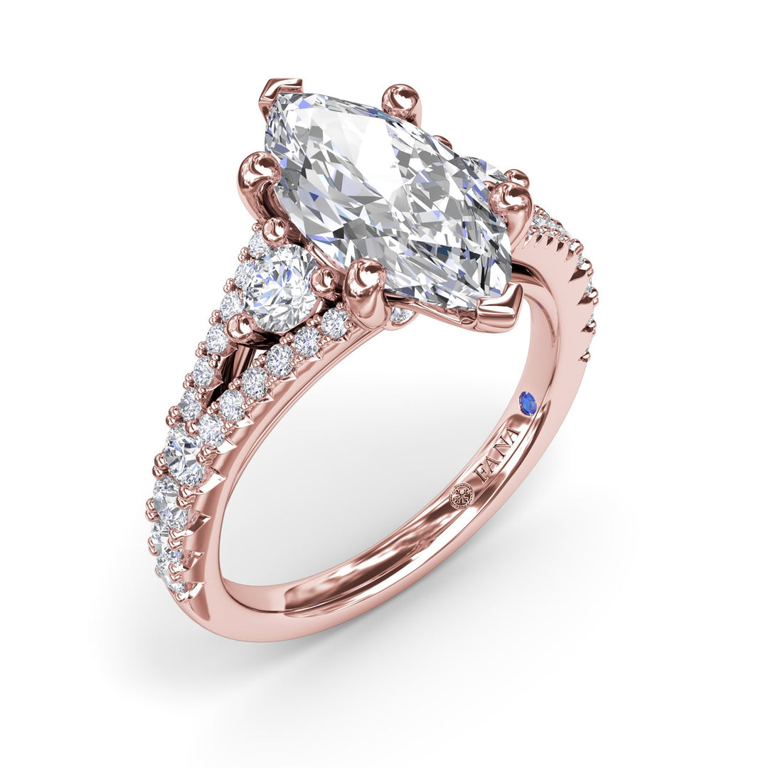 Split Shank Marquise Diamond Engagement Ring