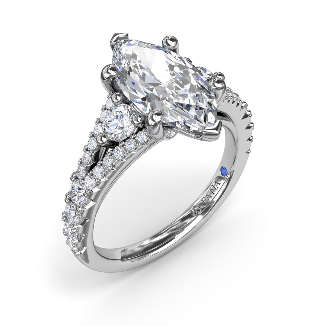 Split Shank Marquise Diamond Engagement Ring