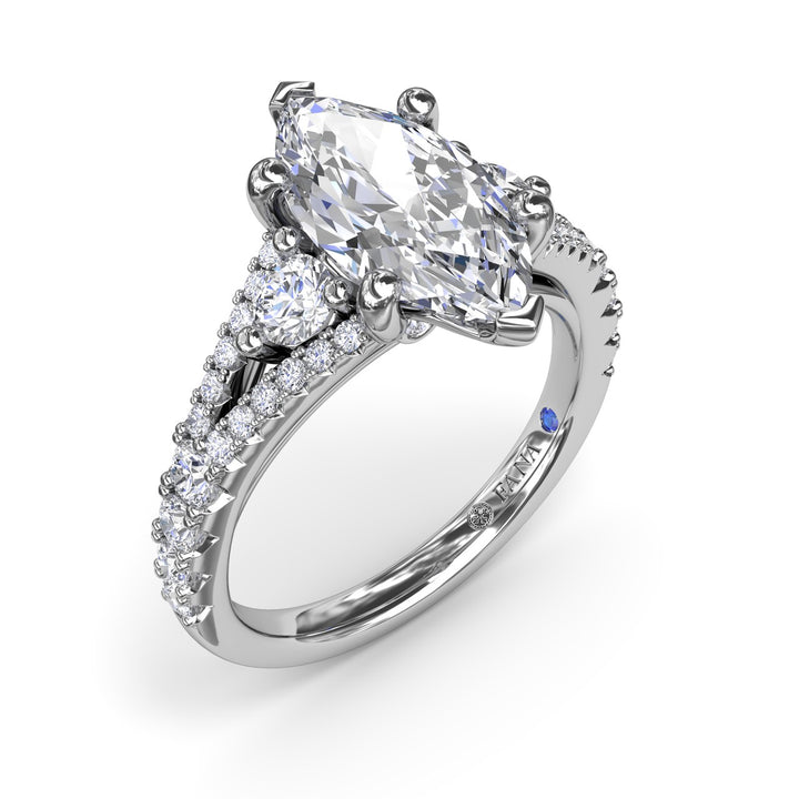 Split Shank Marquise Diamond Engagement Ring