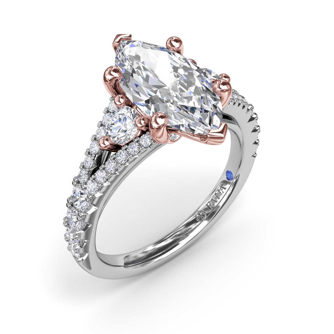 Split Shank Marquise Diamond Engagement Ring