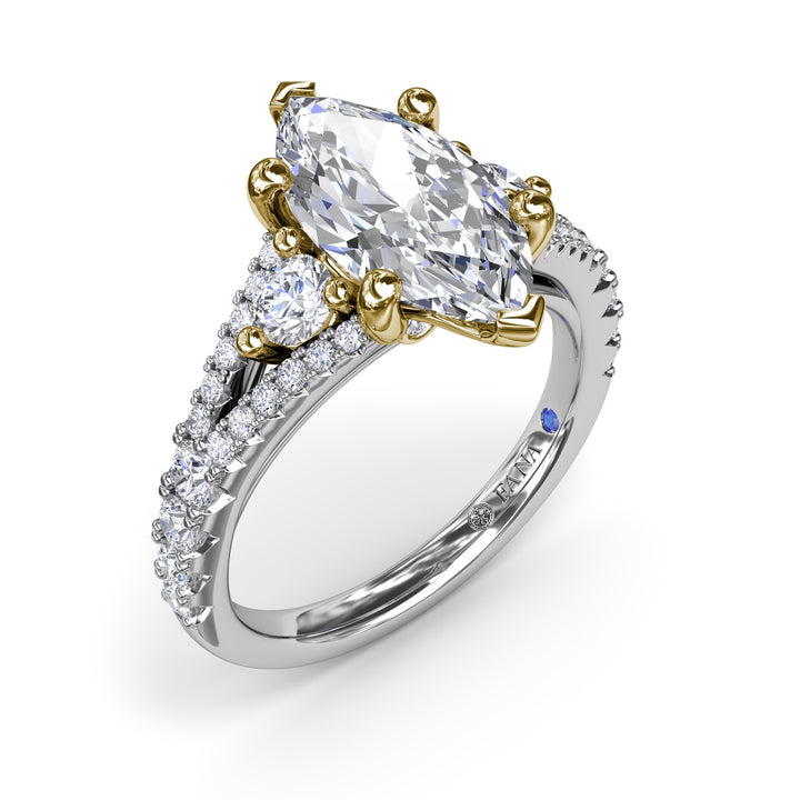 Split Shank Marquise Diamond Engagement Ring