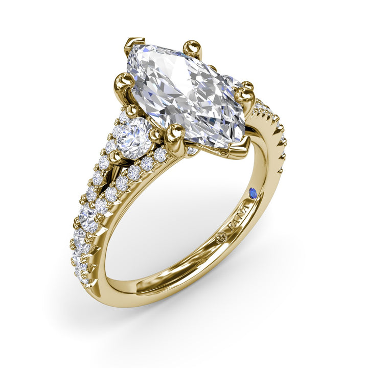 Split Shank Marquise Diamond Engagement Ring