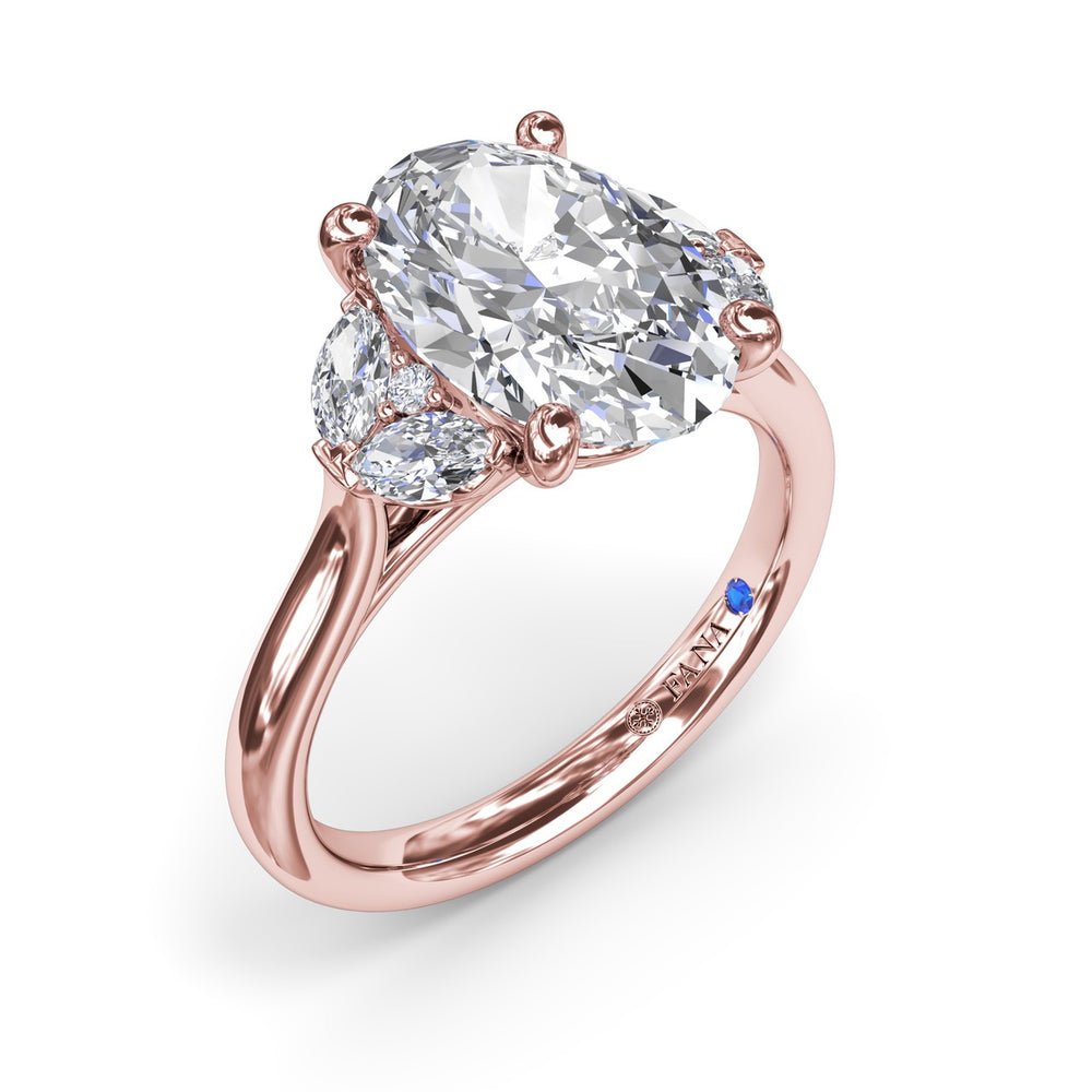 Marquise and Round Side-Stone Engagement Ring