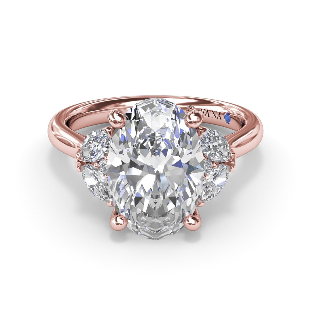 Marquise and Round Side-Stone Engagement Ring