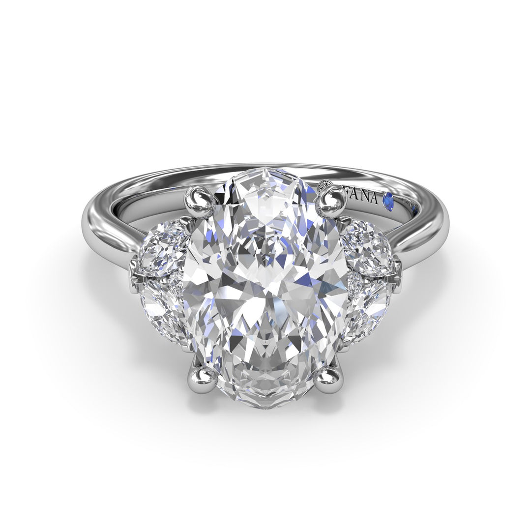 Marquise and Round Side-Stone Engagement Ring