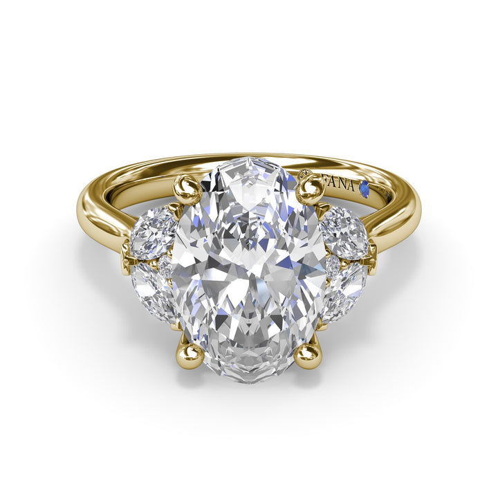 Marquise and Round Side-Stone Engagement Ring