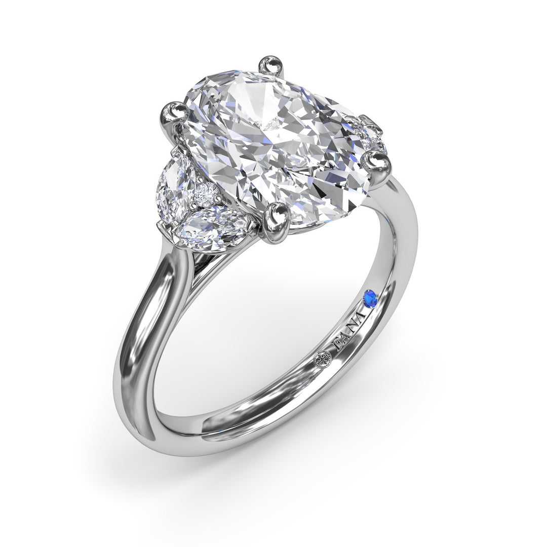 Marquise and Round Side-Stone Engagement Ring