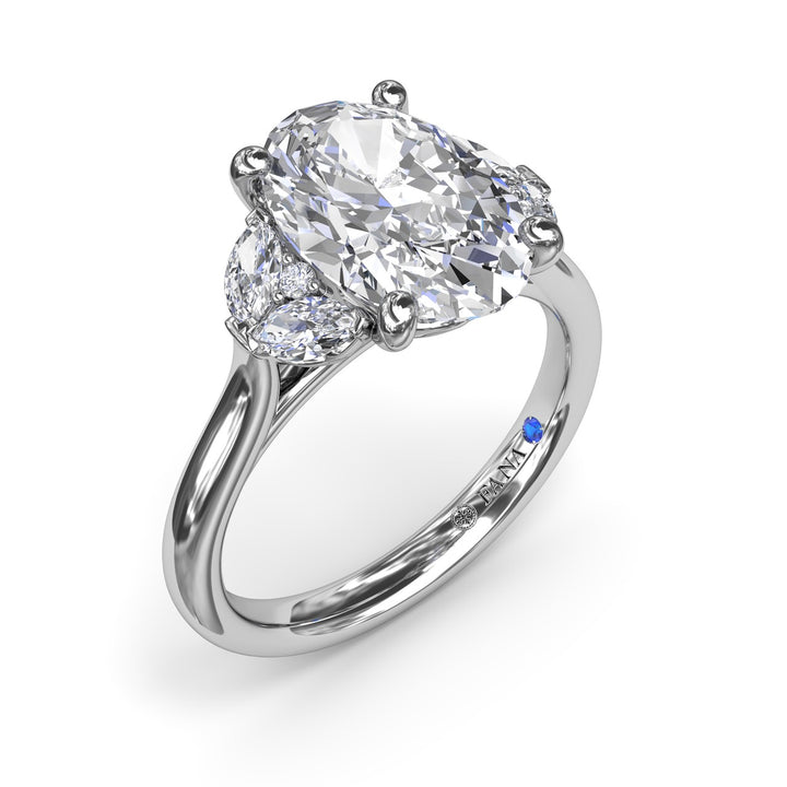 Marquise and Round Side-Stone Engagement Ring