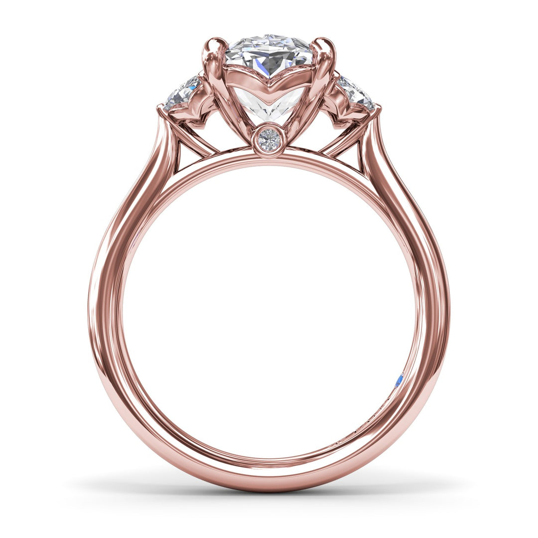 Marquise and Round Side-Stone Engagement Ring