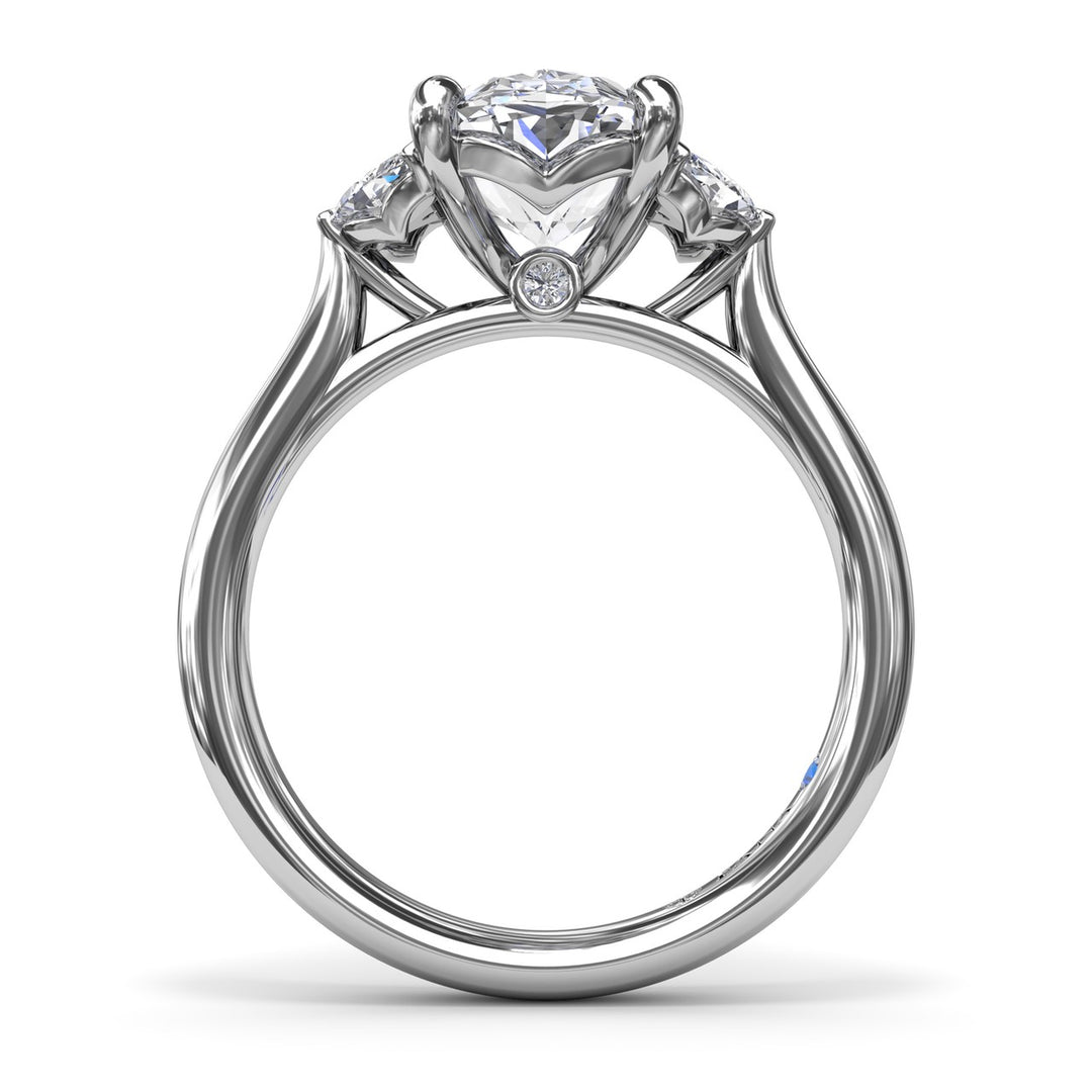 Marquise and Round Side-Stone Engagement Ring