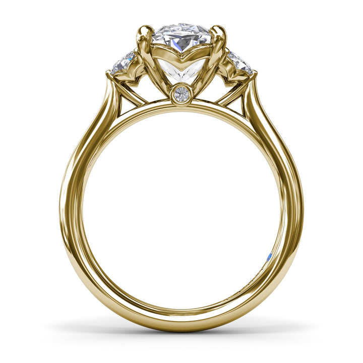 Marquise and Round Side-Stone Engagement Ring