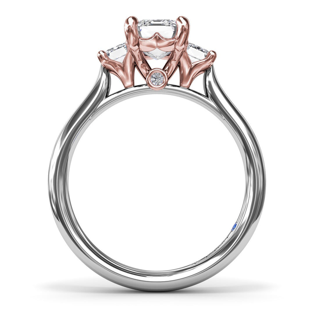 Three-Stone Emerald-Cut Engagement Ring