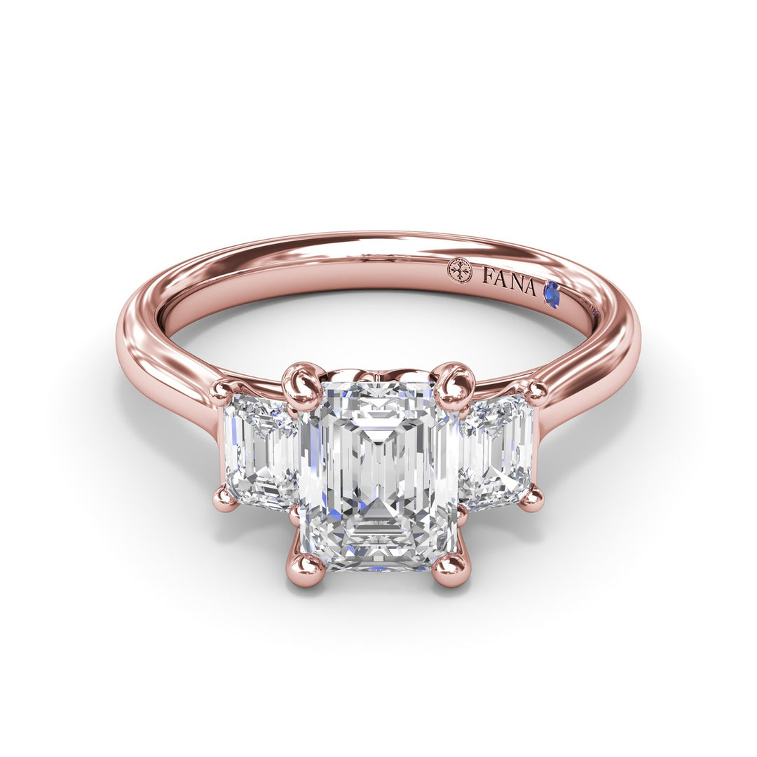 Three-Stone Emerald-Cut Engagement Ring