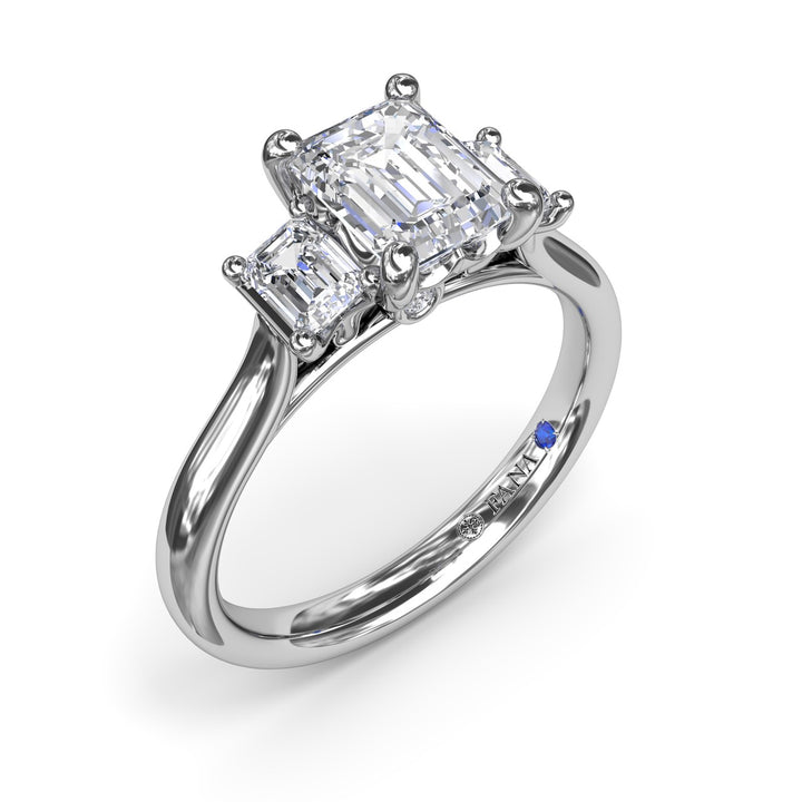 Three-Stone Emerald-Cut Engagement Ring