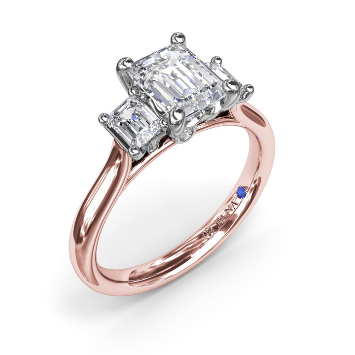 Three-Stone Emerald-Cut Engagement Ring