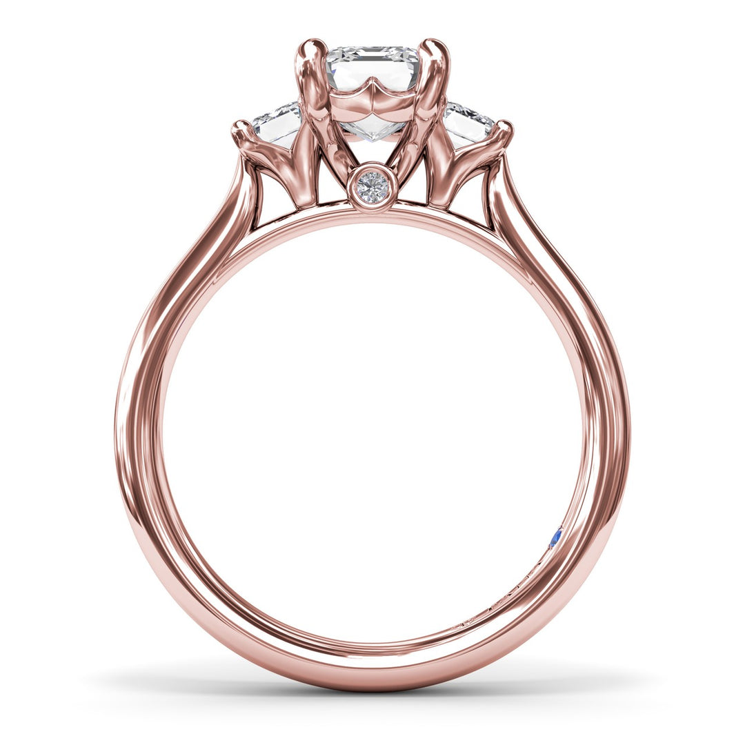 Three-Stone Emerald-Cut Engagement Ring