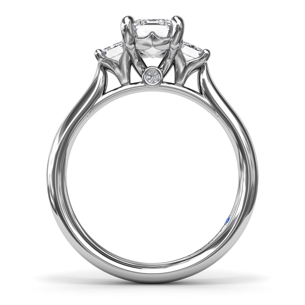 Three-Stone Emerald-Cut Engagement Ring