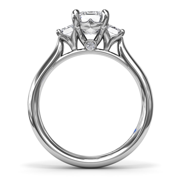 Three-Stone Emerald-Cut Engagement Ring