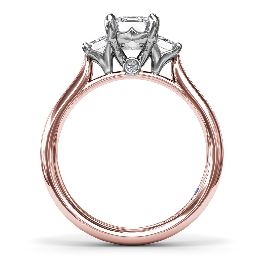 Three-Stone Emerald-Cut Engagement Ring