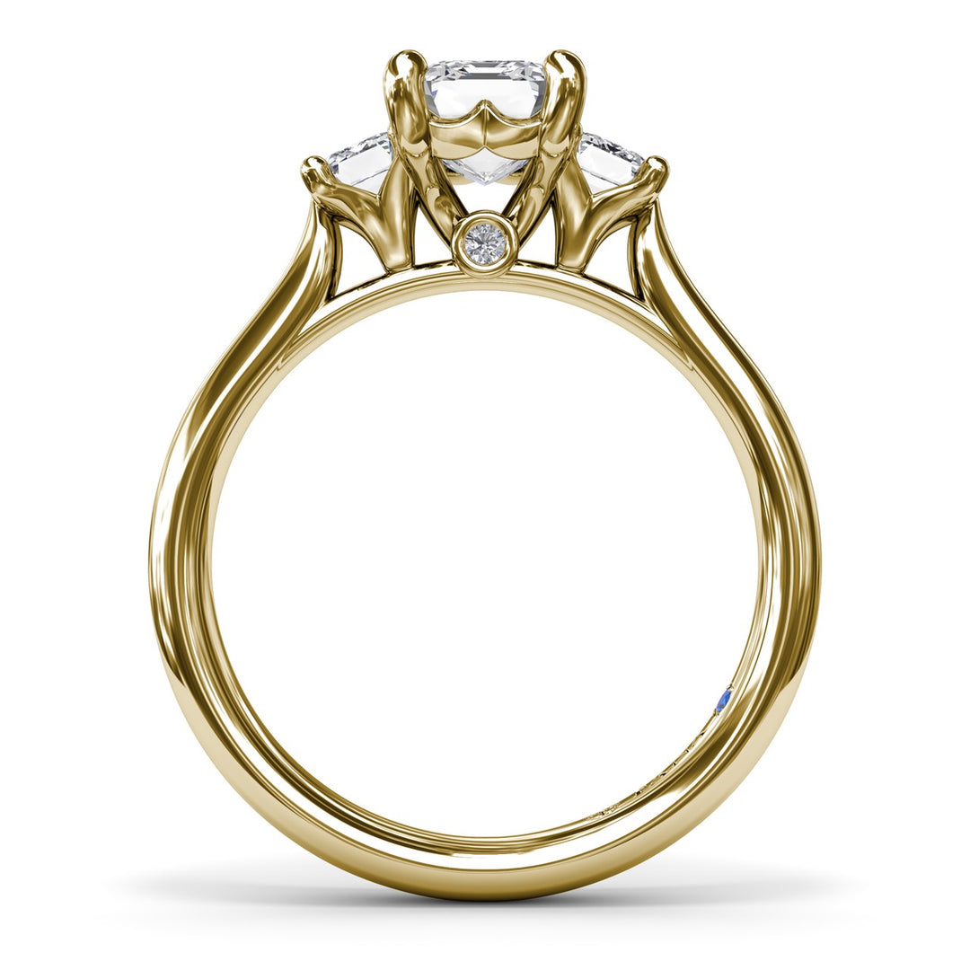 Three-Stone Emerald-Cut Engagement Ring