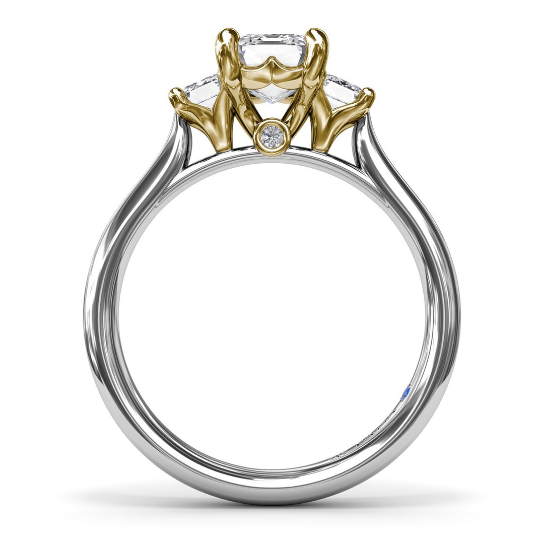 Three-Stone Emerald-Cut Engagement Ring