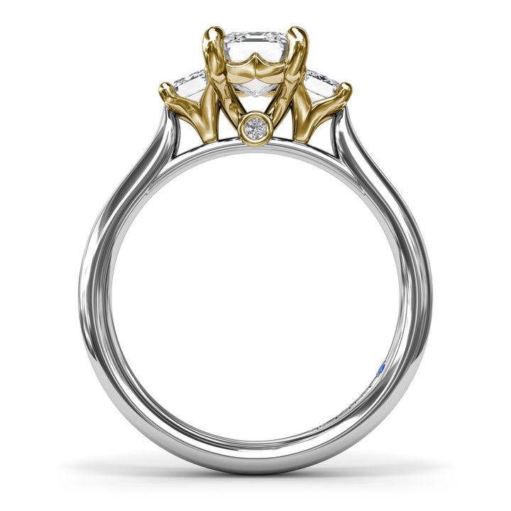 Three-Stone Emerald-Cut Engagement Ring