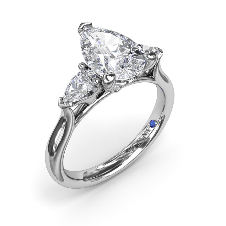 Three-Stone Pear Diamond Engagement Ring