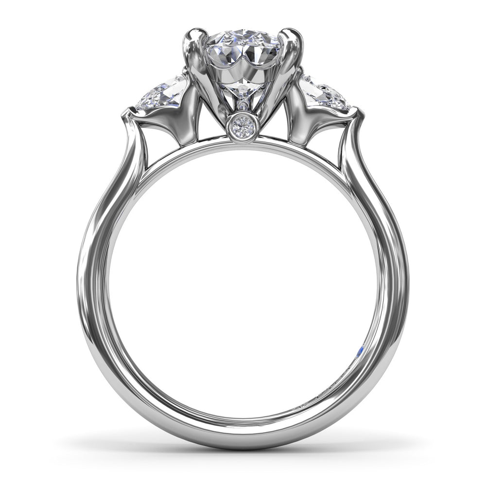 Three-Stone Pear Diamond Engagement Ring