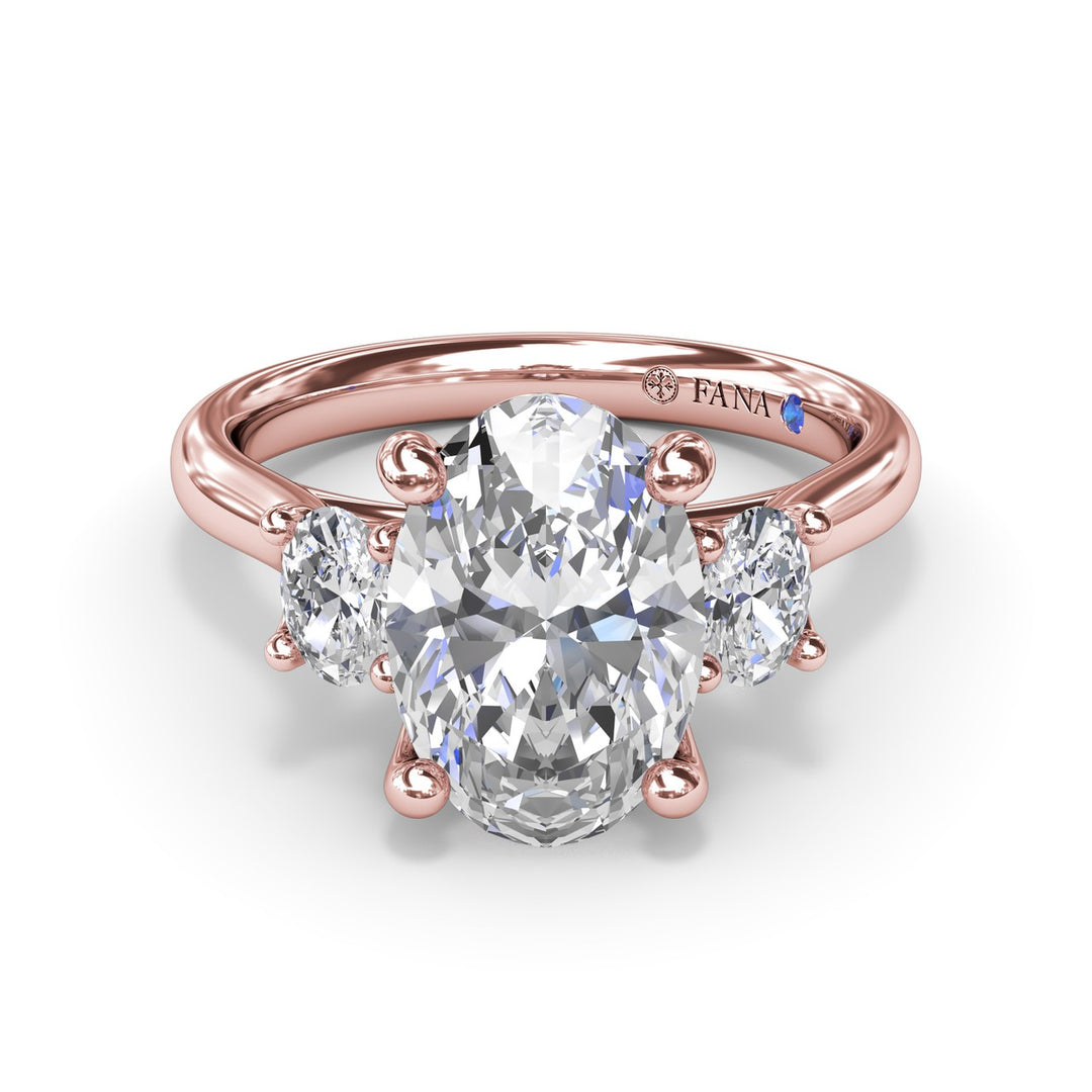 Three-Stone Oval Diamond Engagement Ring
