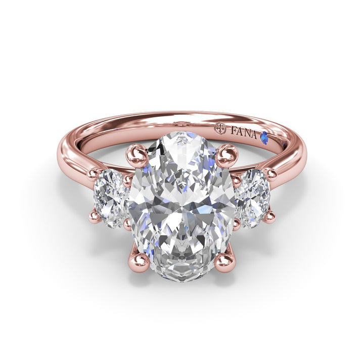 Three-Stone Oval Diamond Engagement Ring