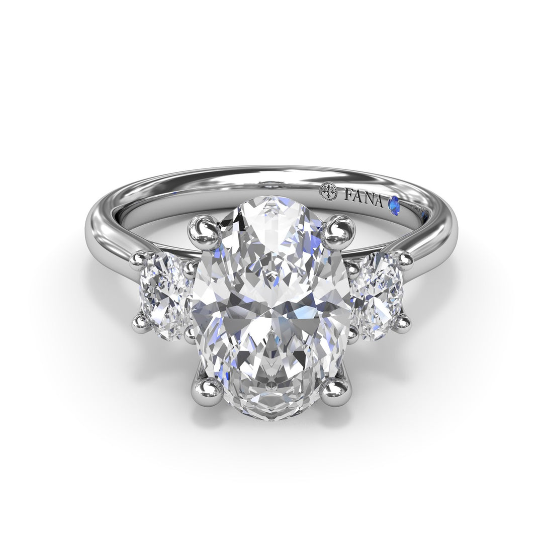 Three-Stone Oval Diamond Engagement Ring