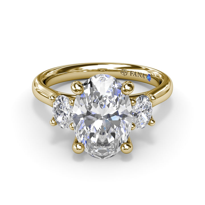 Three-Stone Oval Diamond Engagement Ring