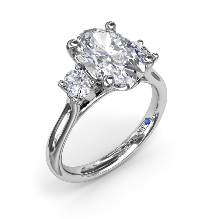 Three-Stone Oval Diamond Engagement Ring