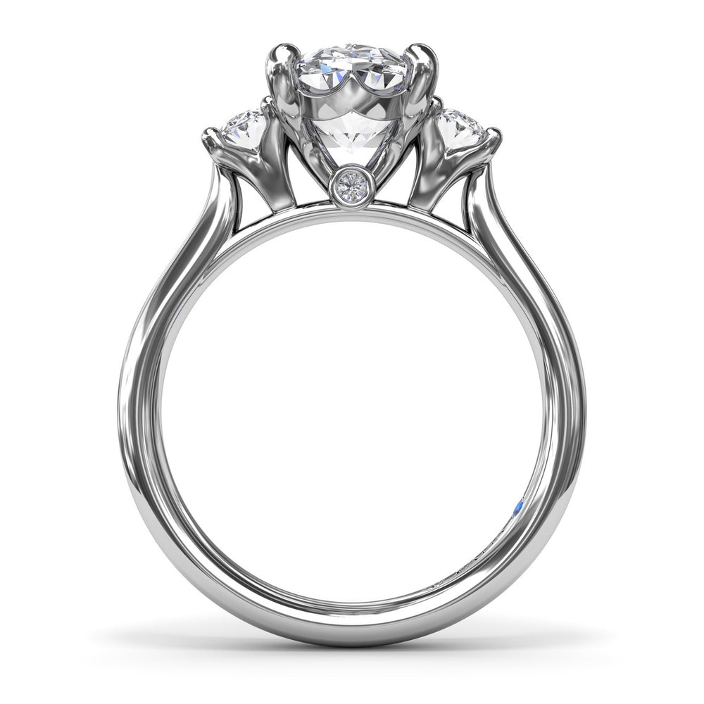 Three-Stone Oval Diamond Engagement Ring