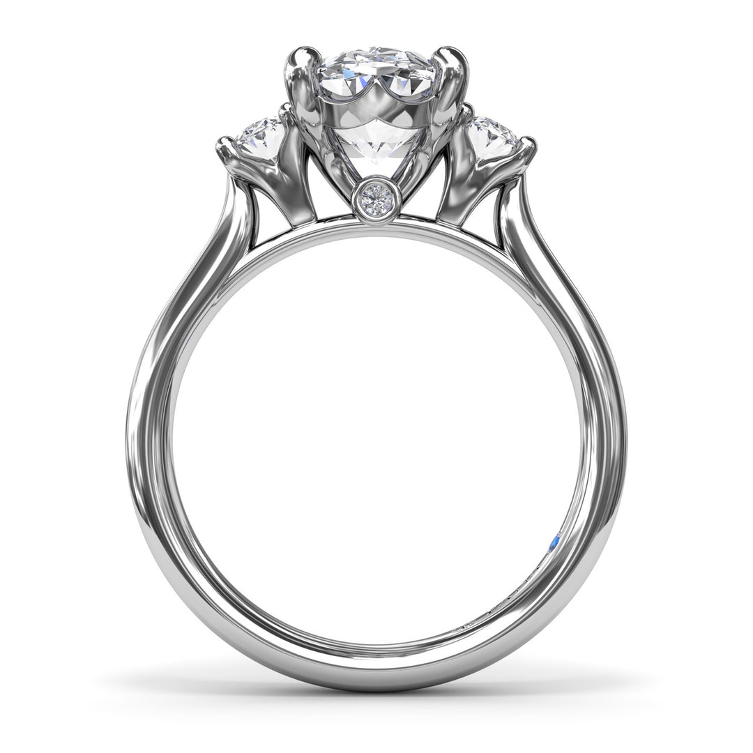 Three-Stone Oval Diamond Engagement Ring