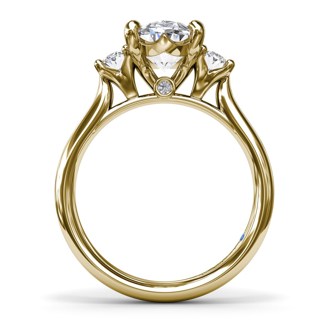 Three-Stone Oval Diamond Engagement Ring