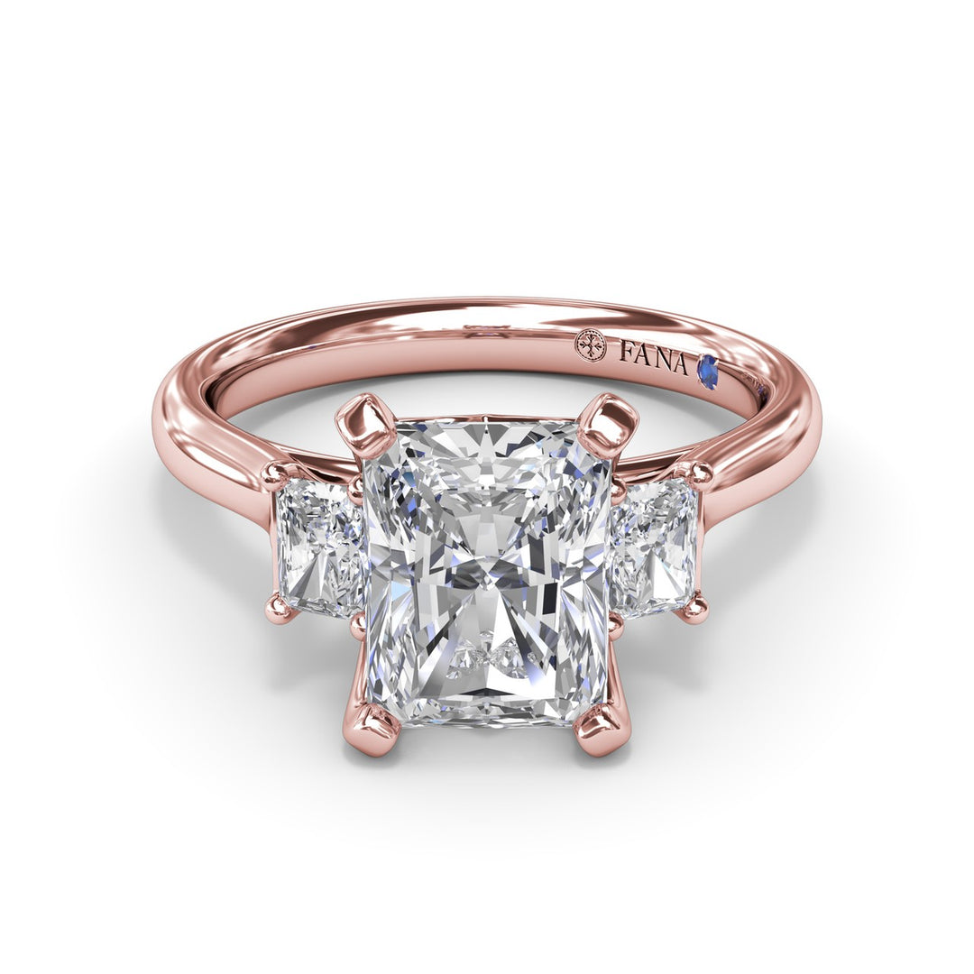 Three-Stone Radiant Engagement Ring