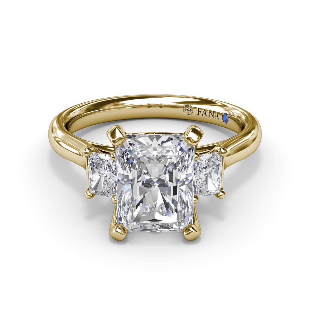 Three-Stone Radiant Engagement Ring