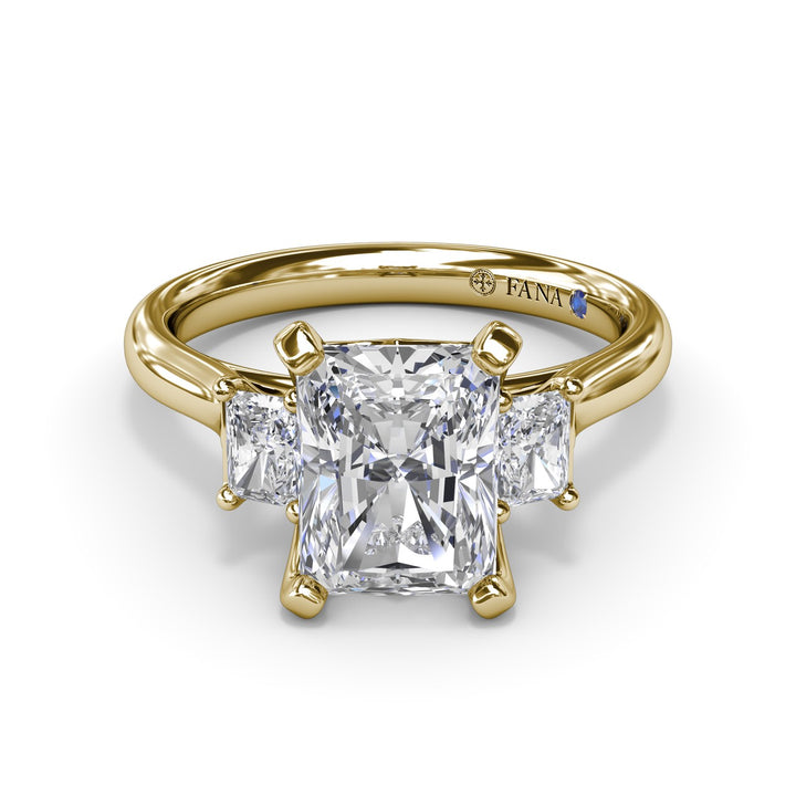 Three-Stone Radiant Engagement Ring