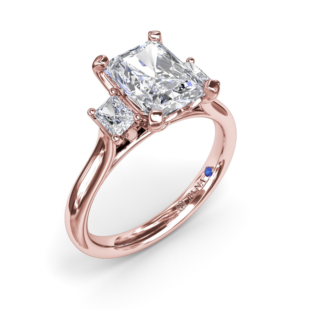 Three-Stone Radiant Engagement Ring